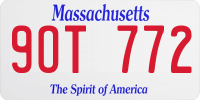 MA license plate 9OT772
