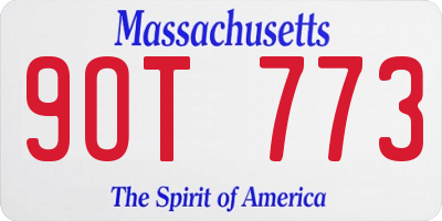 MA license plate 9OT773
