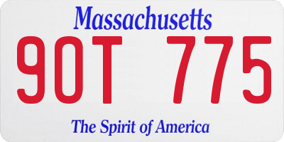 MA license plate 9OT775