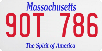 MA license plate 9OT786