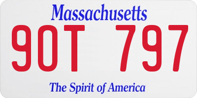 MA license plate 9OT797
