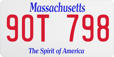 MA license plate 9OT798