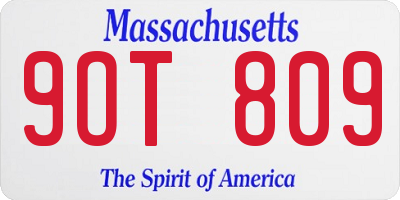 MA license plate 9OT809