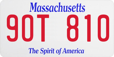 MA license plate 9OT810