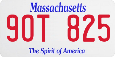 MA license plate 9OT825