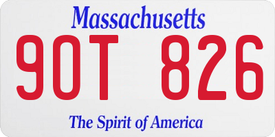 MA license plate 9OT826