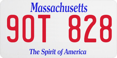 MA license plate 9OT828