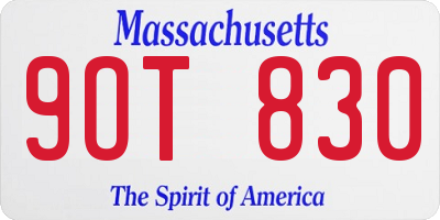 MA license plate 9OT830