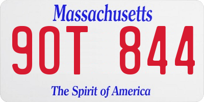 MA license plate 9OT844