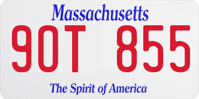 MA license plate 9OT855