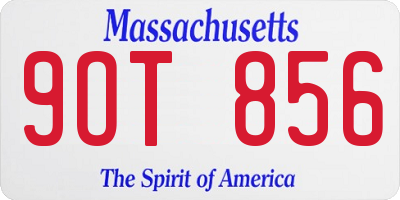 MA license plate 9OT856
