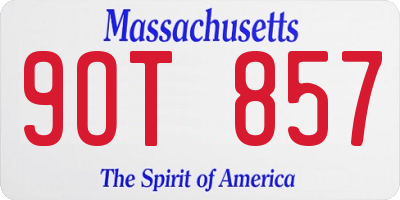 MA license plate 9OT857