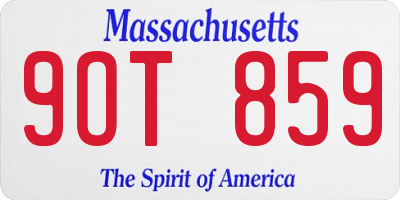 MA license plate 9OT859