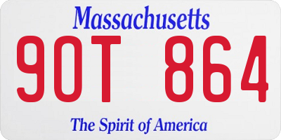 MA license plate 9OT864