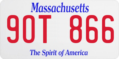 MA license plate 9OT866