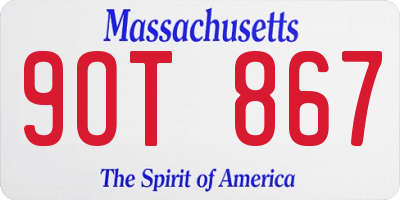 MA license plate 9OT867
