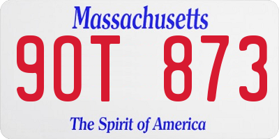 MA license plate 9OT873