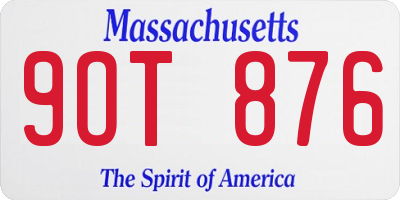 MA license plate 9OT876