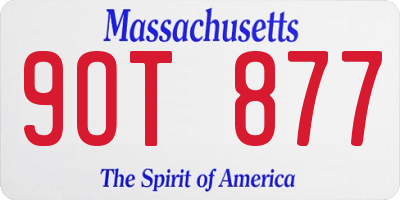 MA license plate 9OT877