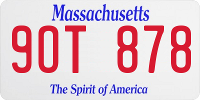 MA license plate 9OT878