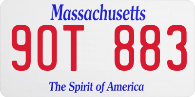 MA license plate 9OT883