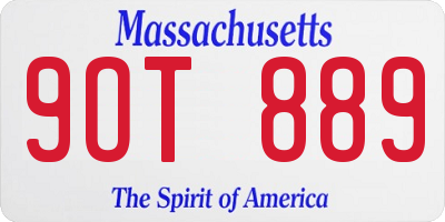 MA license plate 9OT889