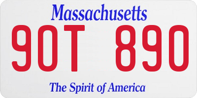 MA license plate 9OT890