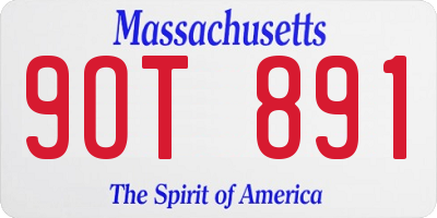 MA license plate 9OT891