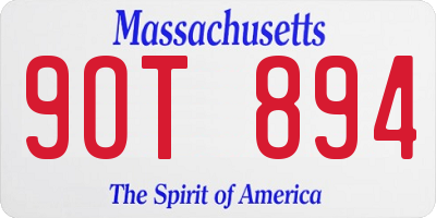 MA license plate 9OT894