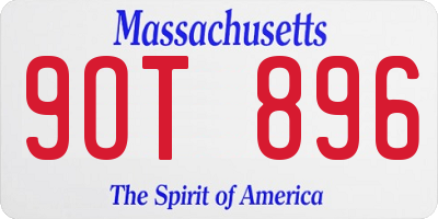 MA license plate 9OT896
