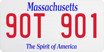 MA license plate 9OT901