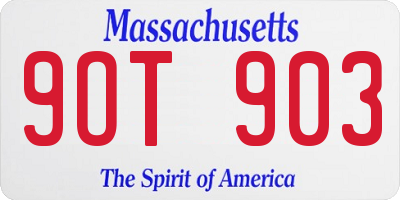 MA license plate 9OT903