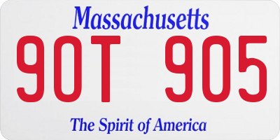 MA license plate 9OT905
