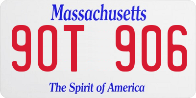 MA license plate 9OT906