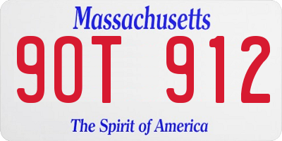 MA license plate 9OT912