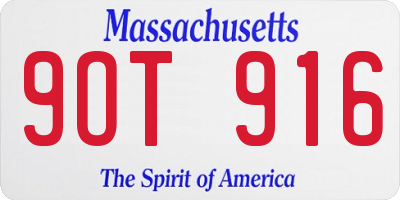 MA license plate 9OT916