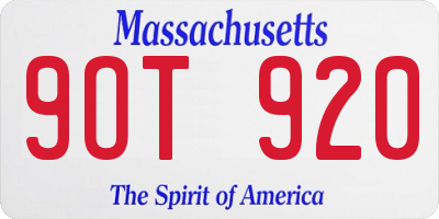 MA license plate 9OT920