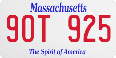 MA license plate 9OT925