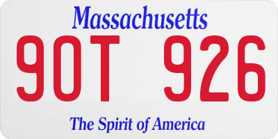 MA license plate 9OT926