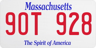 MA license plate 9OT928