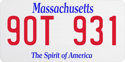 MA license plate 9OT931