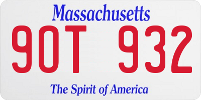 MA license plate 9OT932