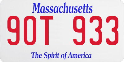 MA license plate 9OT933