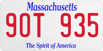 MA license plate 9OT935