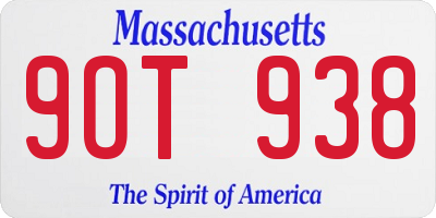 MA license plate 9OT938