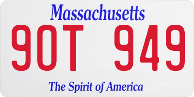 MA license plate 9OT949