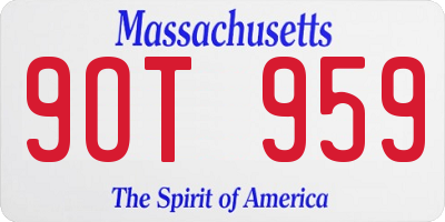 MA license plate 9OT959