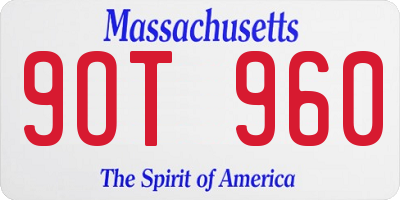 MA license plate 9OT960