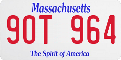 MA license plate 9OT964