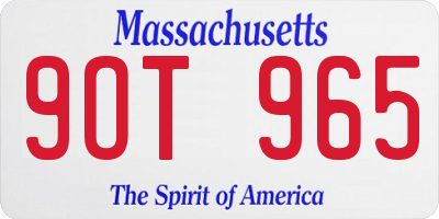 MA license plate 9OT965